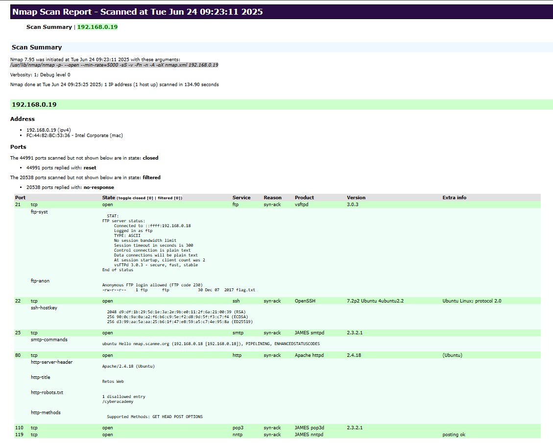 Basic Nmap scan