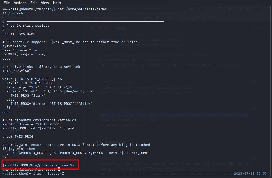 Showing `run.sh`